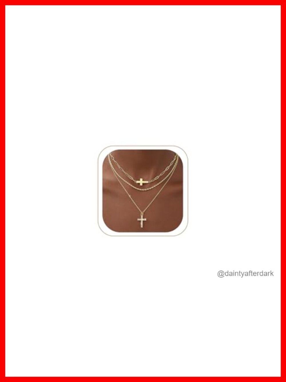 14K Gold Plated Cross Necklace Set with Cubic Zirconia